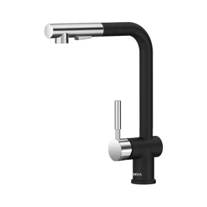 TORVA Single Handle Pull-Down Kitchen Faucet – Black Stainless Steel