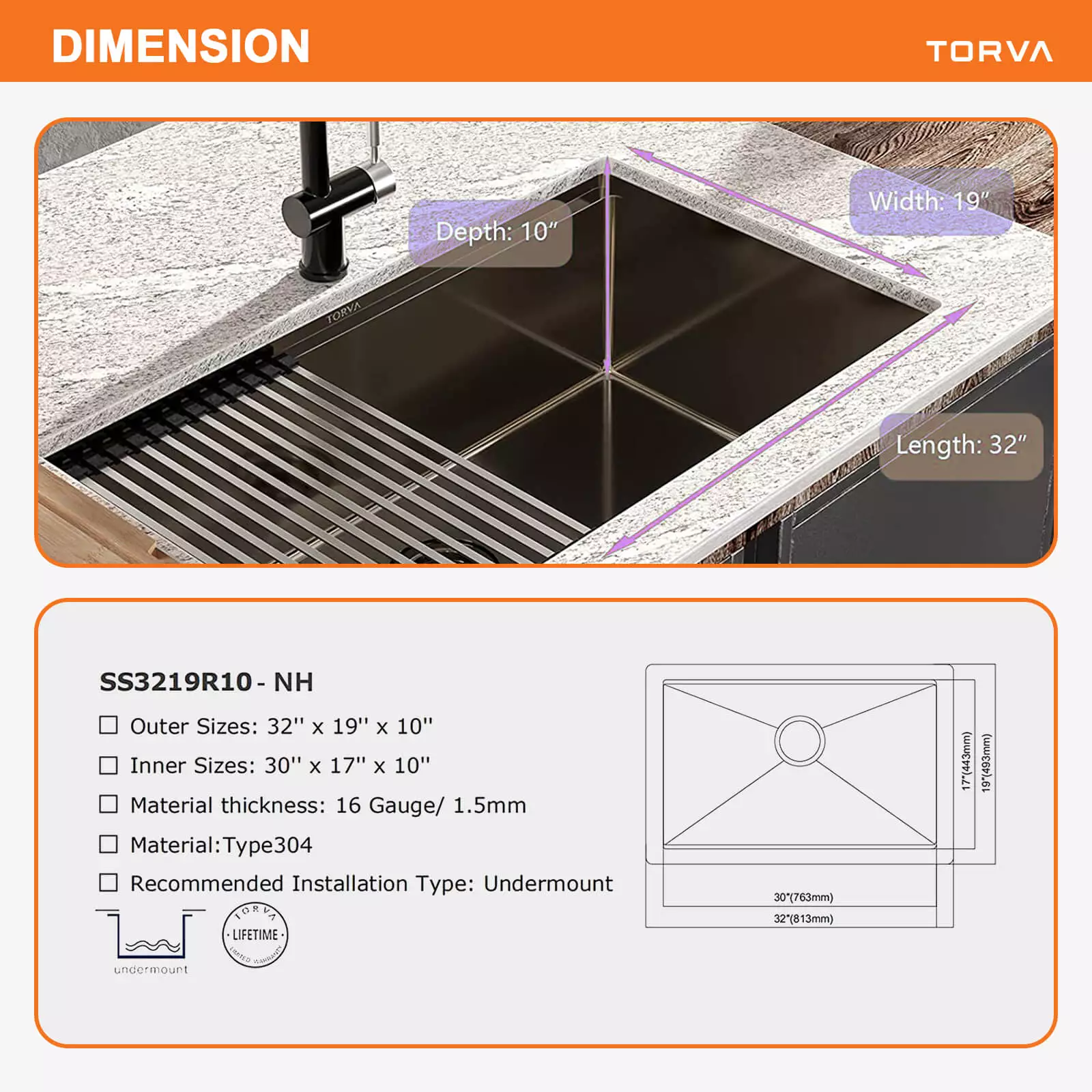 torva-32-inch-gloss-black-workstation-undermount-kitchen-sink-size