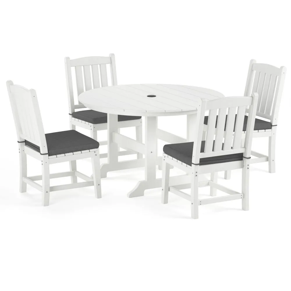 Torva-5-Piece-Round-Dining-Table-Set-(4 x Side Chair)-White