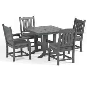 Torva 5 Piece Square Dining Table Set with 2 Arm Chairs +2 Side Chairs