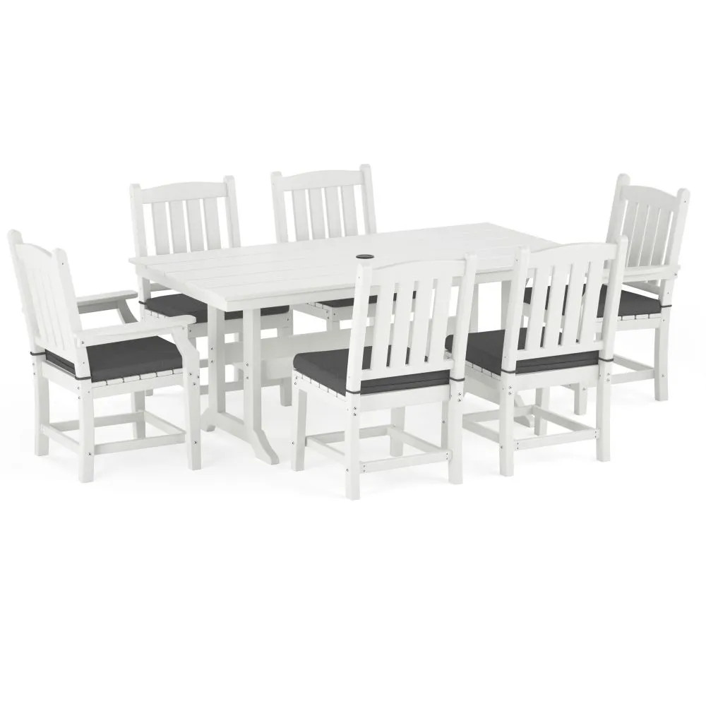 Torva-7-Piece-Rectangle-Dining-Table-Set-(2 x Arm Chair-4 x Side Chair)-White