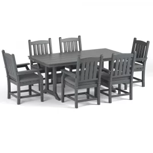 Torva 7 Piece Rectangle Dining Table Set with 6 Arm Chairs