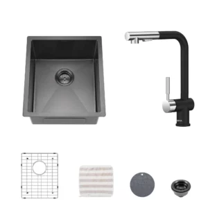 TORVA_17-inch_Undermount_Black_Bar_Prep_RV_Sink_with_Faucet_16_Gauge_Stainless_Steel